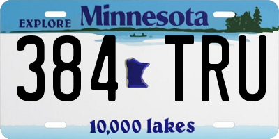 MN license plate 384TRU