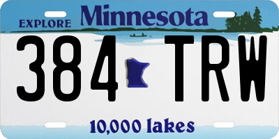 MN license plate 384TRW