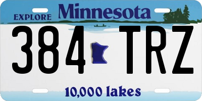 MN license plate 384TRZ