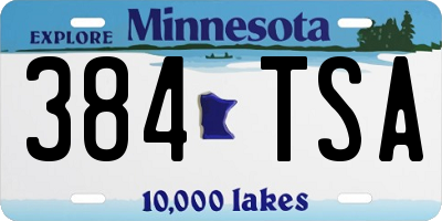 MN license plate 384TSA