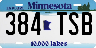 MN license plate 384TSB