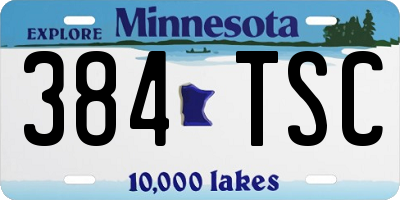 MN license plate 384TSC