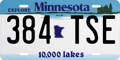 MN license plate 384TSE