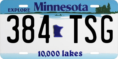 MN license plate 384TSG