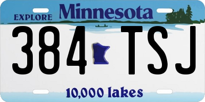 MN license plate 384TSJ