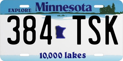 MN license plate 384TSK