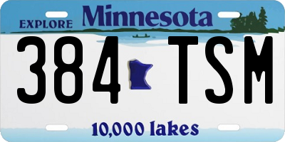 MN license plate 384TSM