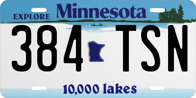 MN license plate 384TSN