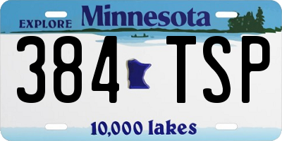 MN license plate 384TSP