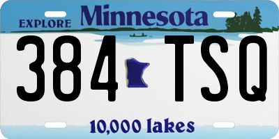 MN license plate 384TSQ
