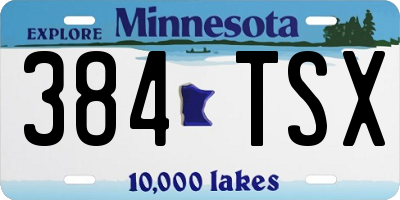MN license plate 384TSX
