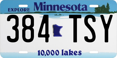 MN license plate 384TSY