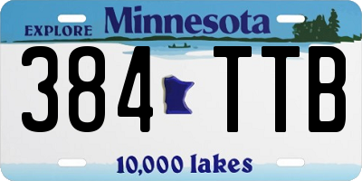 MN license plate 384TTB