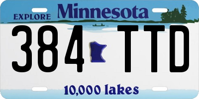 MN license plate 384TTD