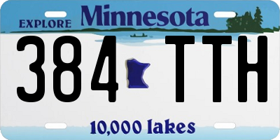 MN license plate 384TTH