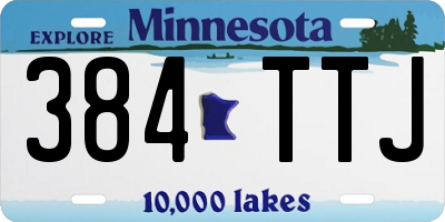 MN license plate 384TTJ