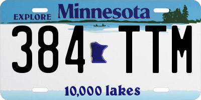 MN license plate 384TTM