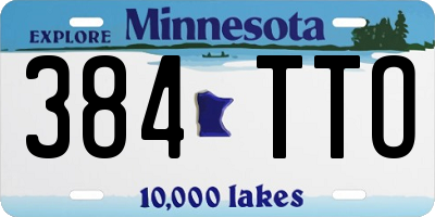 MN license plate 384TTO