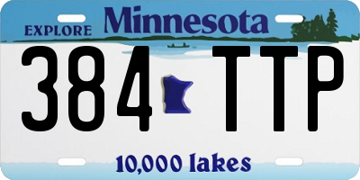 MN license plate 384TTP