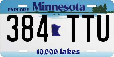 MN license plate 384TTU