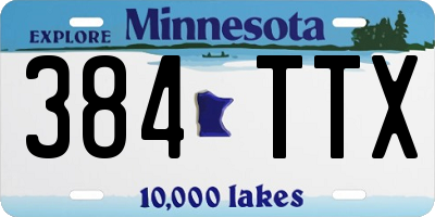 MN license plate 384TTX