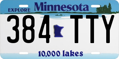 MN license plate 384TTY
