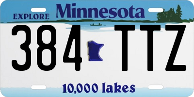 MN license plate 384TTZ
