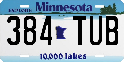 MN license plate 384TUB