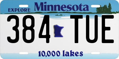 MN license plate 384TUE