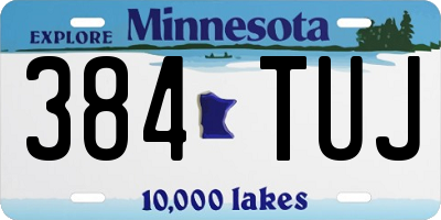 MN license plate 384TUJ