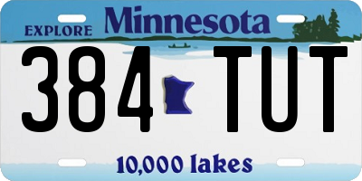 MN license plate 384TUT