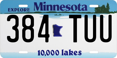 MN license plate 384TUU