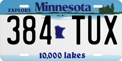 MN license plate 384TUX