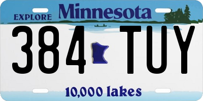 MN license plate 384TUY