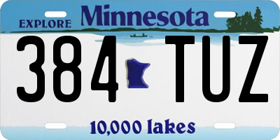MN license plate 384TUZ