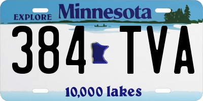 MN license plate 384TVA