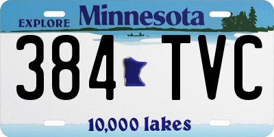 MN license plate 384TVC