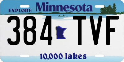 MN license plate 384TVF