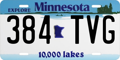 MN license plate 384TVG