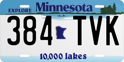 MN license plate 384TVK