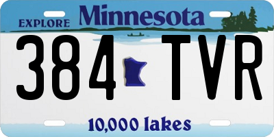 MN license plate 384TVR