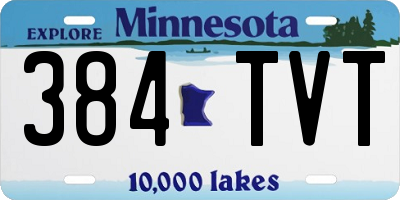 MN license plate 384TVT
