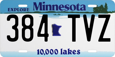 MN license plate 384TVZ