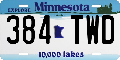 MN license plate 384TWD