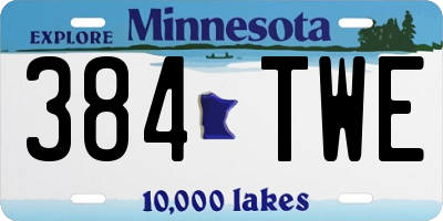 MN license plate 384TWE