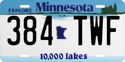 MN license plate 384TWF
