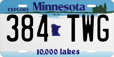 MN license plate 384TWG