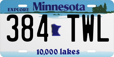 MN license plate 384TWL