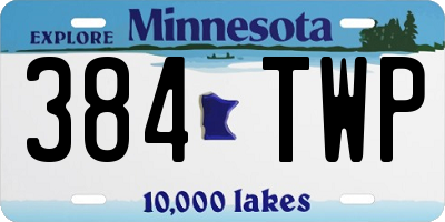 MN license plate 384TWP