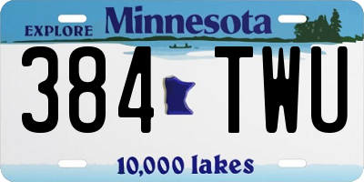 MN license plate 384TWU